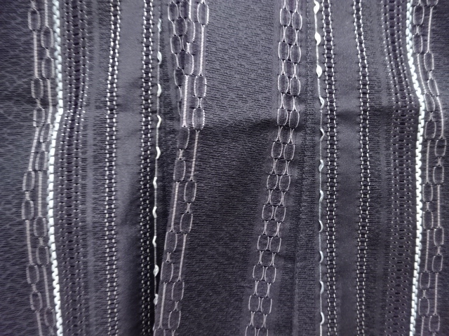   紗 変わり縞模様織出し道中着